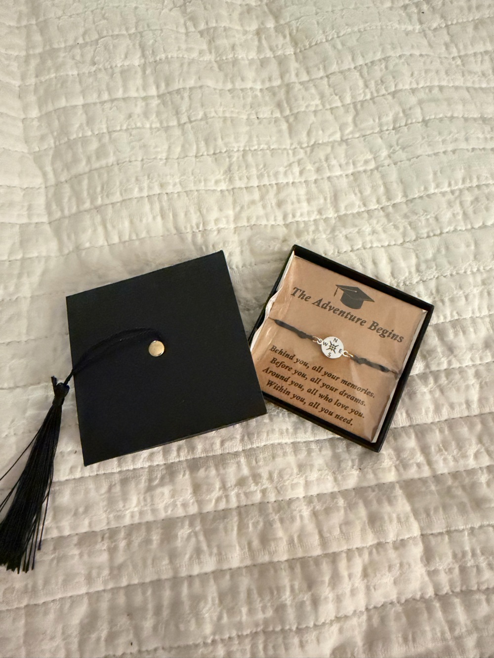 Sam & Lori The Adventure Begins Bracelet Compass Graduation Gift with Box